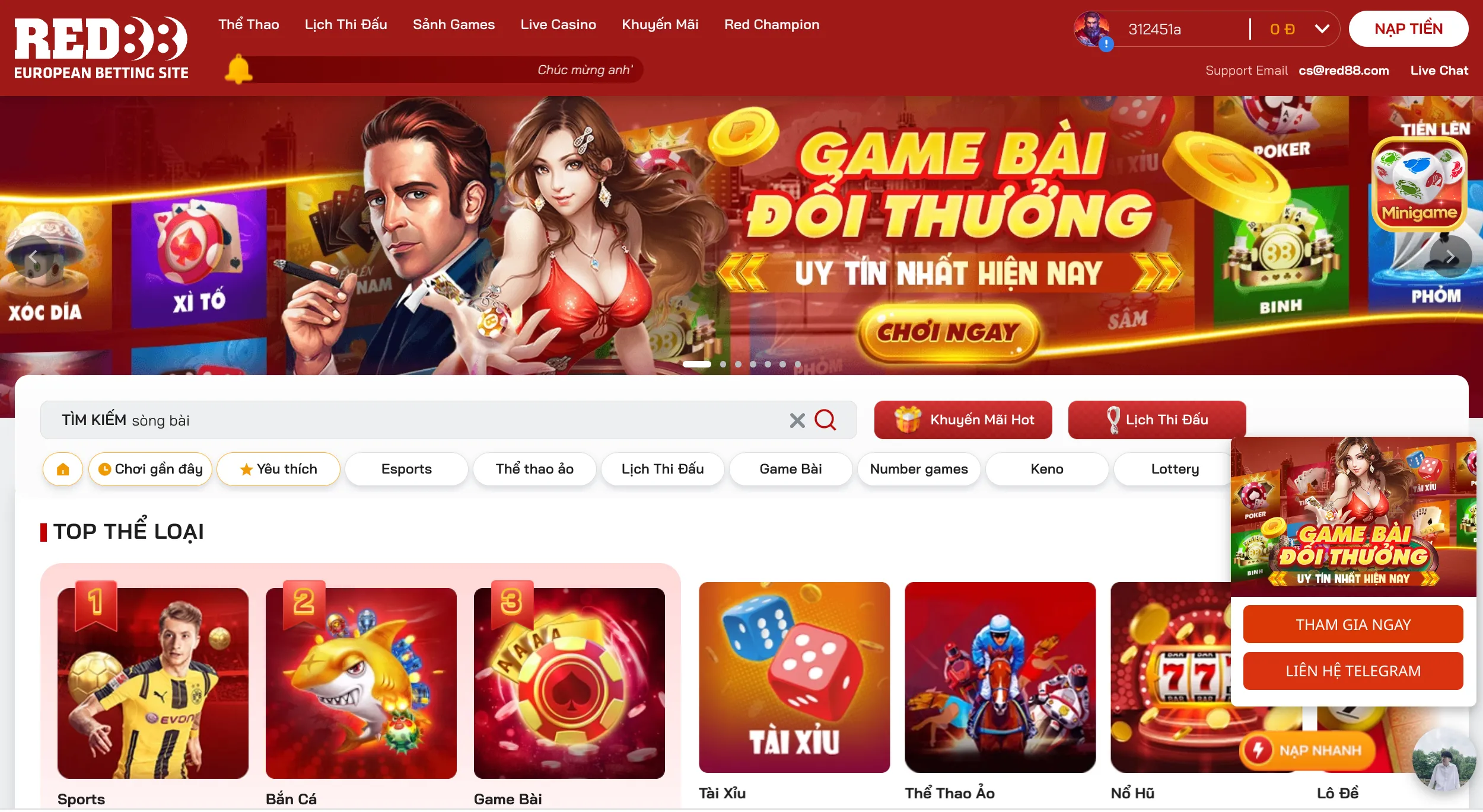 Game bài tại Red88 có gì hấp dẫn?